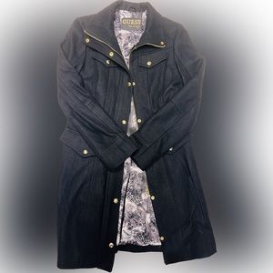 Women’s dress coat, Guess Size Small, black and gold